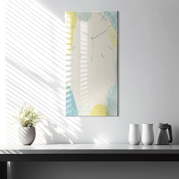 Ceas vertical de perete din sticlă Rama cu modele