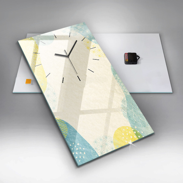 Ceas vertical de perete din sticlă Rama cu modele
