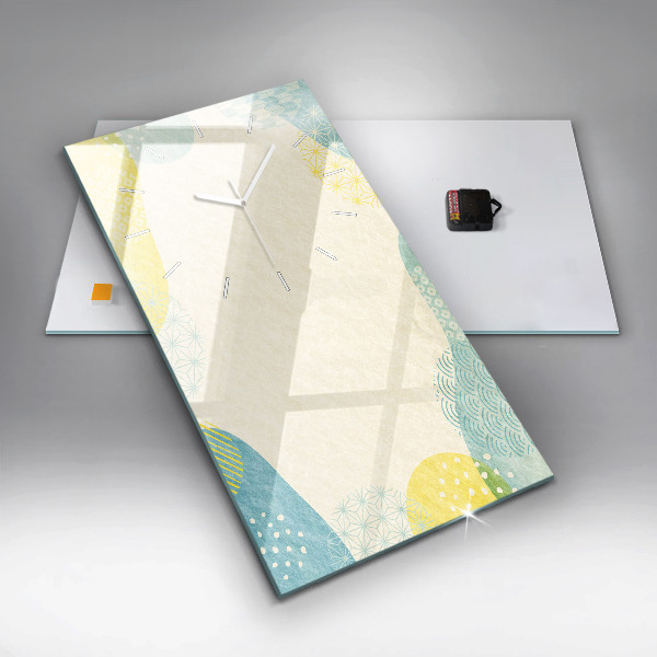 Ceas vertical de perete din sticlă Rama cu modele