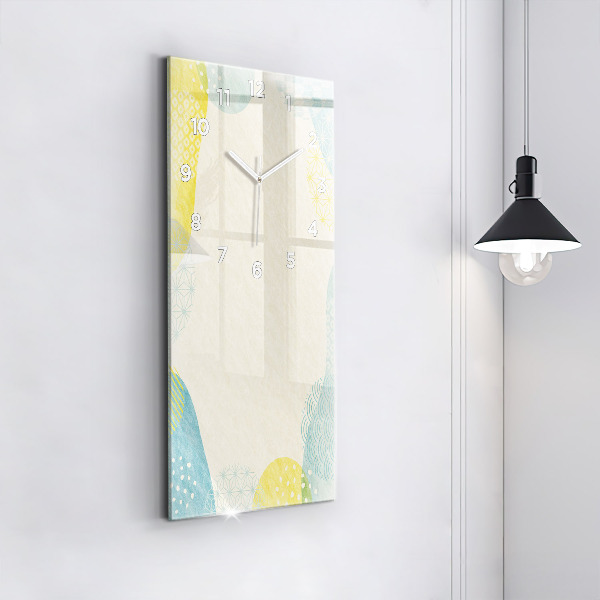 Ceas vertical de perete din sticlă Rama cu modele