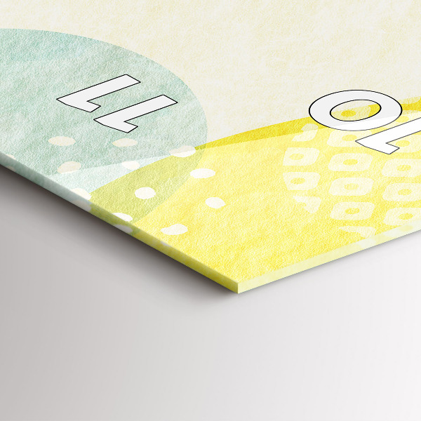 Ceas vertical de perete din sticlă Rama cu modele