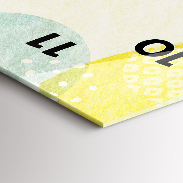 Ceas vertical de perete din sticlă Rama cu modele