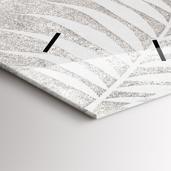 Ceas vertical de perete din sticlă Frunza de palmier