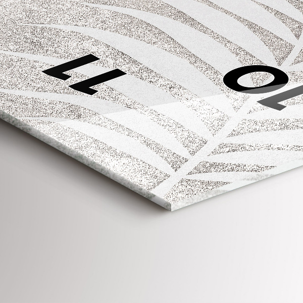 Ceas vertical de perete din sticlă Frunza de palmier