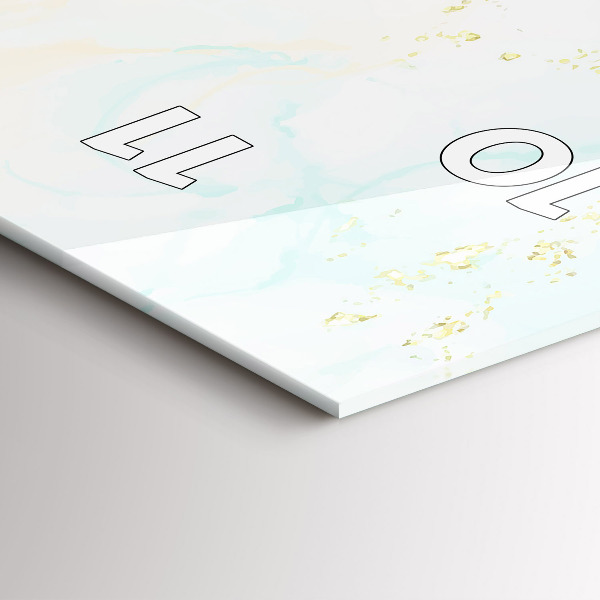 Ceas vertical de perete din sticlă Marmură acuarelă