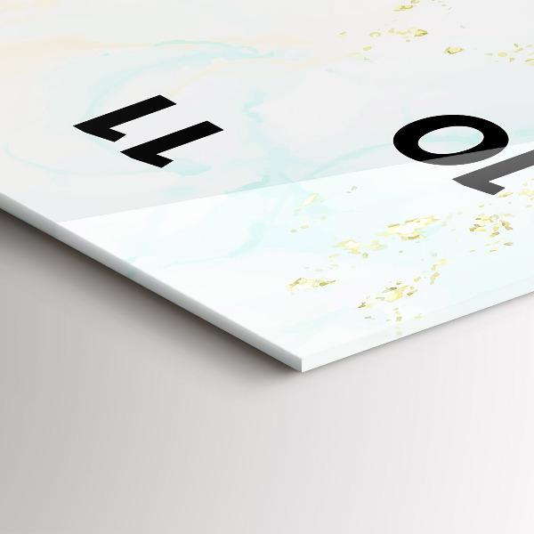 Ceas vertical de perete din sticlă Marmură acuarelă