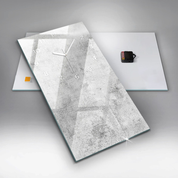 Ceas vertical de perete din sticlă Perete de beton