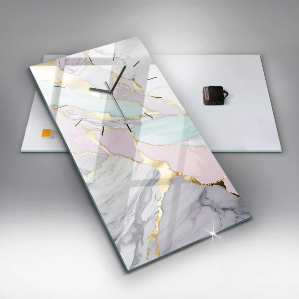 Ceas vertical de perete din sticlă Model de marmură