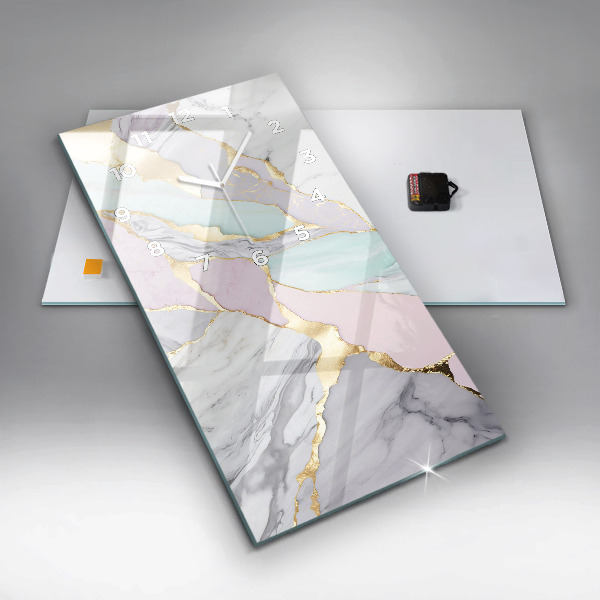 Ceas vertical de perete din sticlă Model de marmură