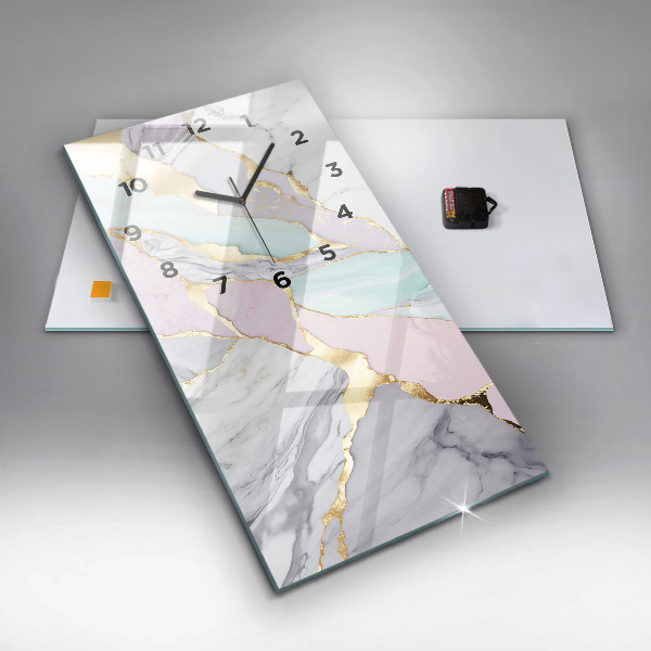 Ceas vertical de perete din sticlă Model de marmură