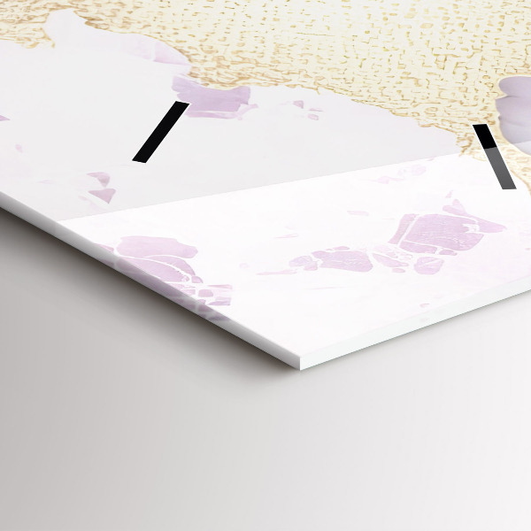 Ceas vertical de perete din sticlă Marmură pastel