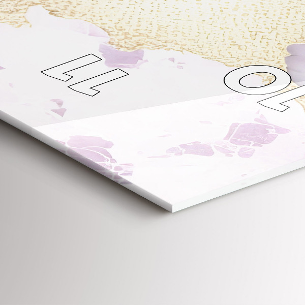 Ceas vertical de perete din sticlă Marmură pastel