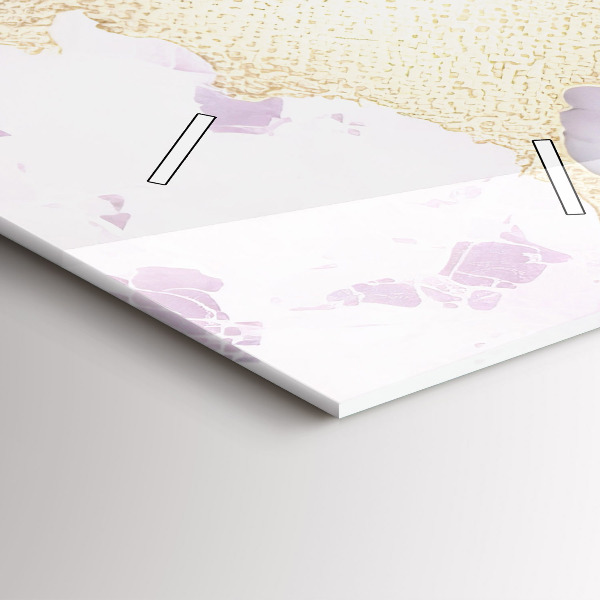 Ceas vertical de perete din sticlă Marmură pastel