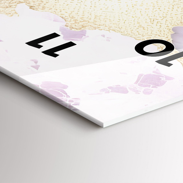 Ceas vertical de perete din sticlă Marmură pastel