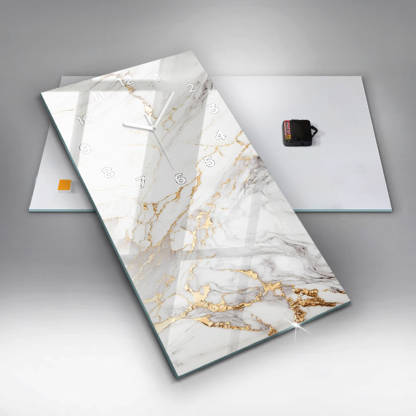 Ceas vertical de perete din sticlă Marmură decorativă