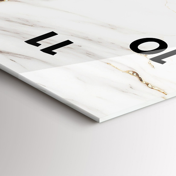 Ceas vertical de perete din sticlă Marmură decorativă