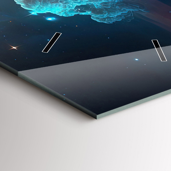 Ceas vertical de perete din sticlă Lumea cosmică a stelelor