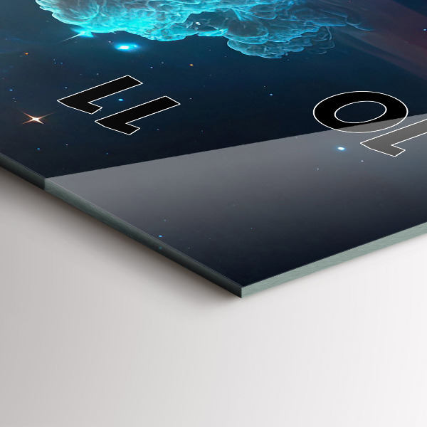 Ceas vertical de perete din sticlă Lumea cosmică a stelelor