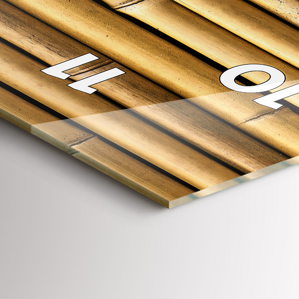 Ceas vertical de perete din sticlă Bețe de bambus