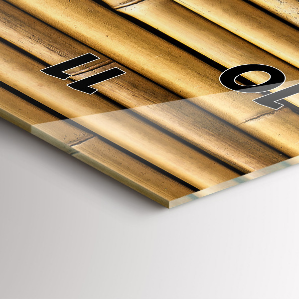 Ceas vertical de perete din sticlă Bețe de bambus