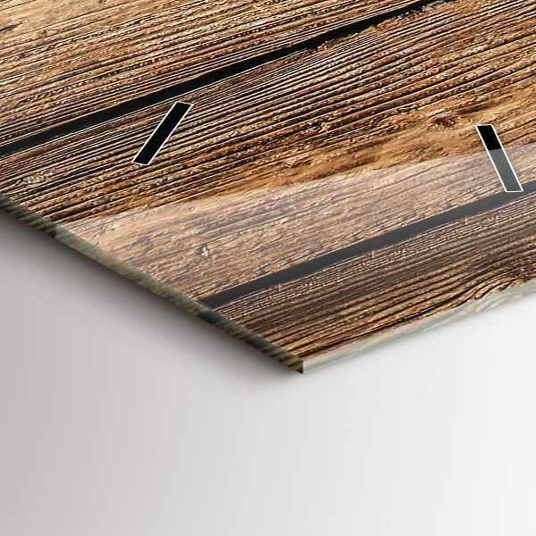 Ceas vertical de perete din sticlă Scânduri de lemn