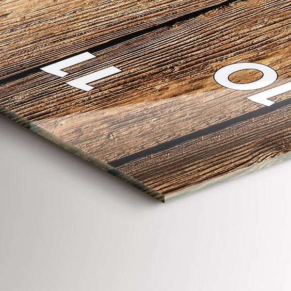 Ceas vertical de perete din sticlă Scânduri de lemn