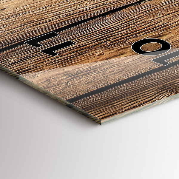 Ceas vertical de perete din sticlă Scânduri de lemn