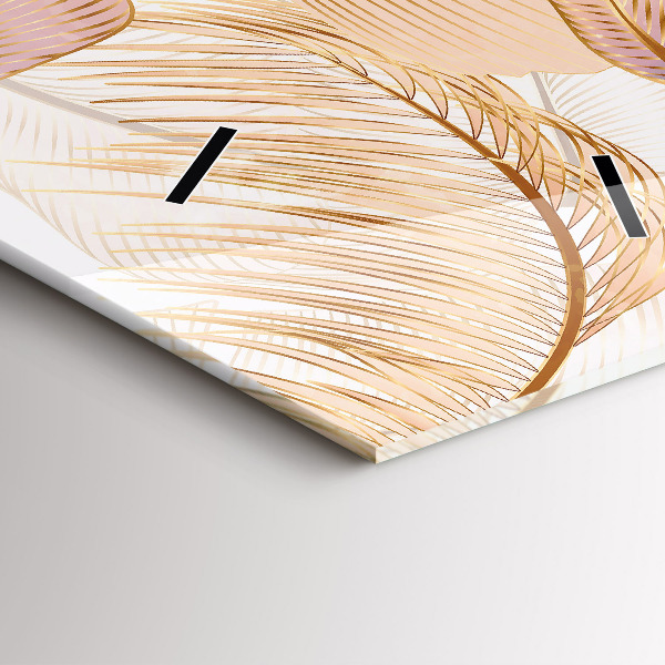 Ceas vertical de perete din sticlă Natura frunze model