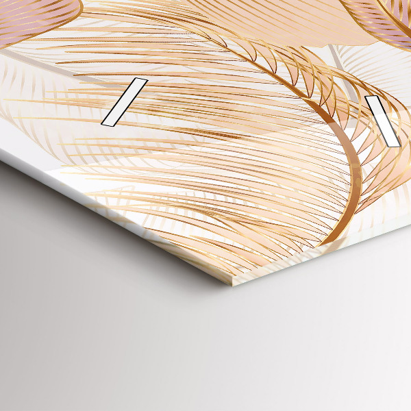 Ceas vertical de perete din sticlă Natura frunze model