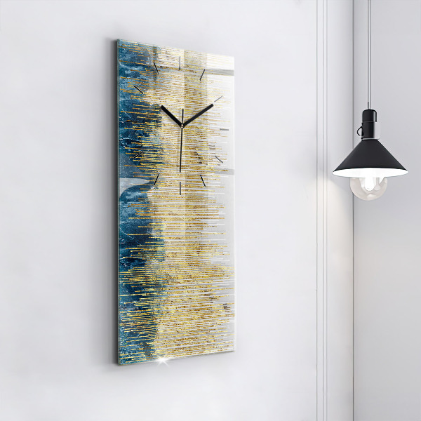 Ceas vertical de perete din sticlă Model decorativ și auriu
