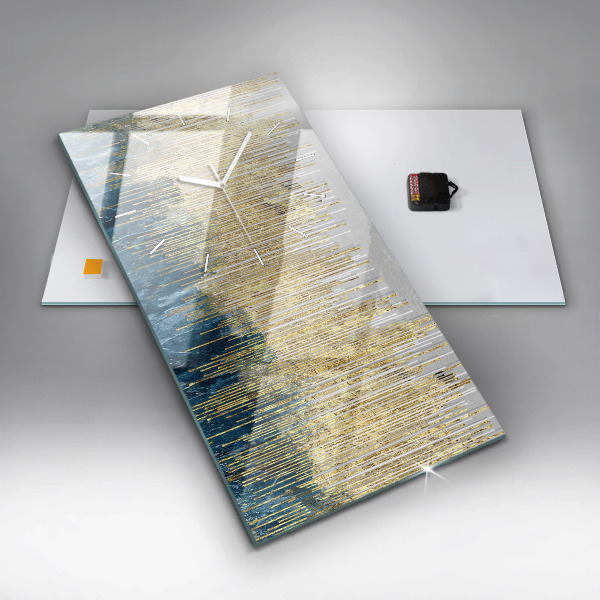 Ceas vertical de perete din sticlă Model decorativ și auriu