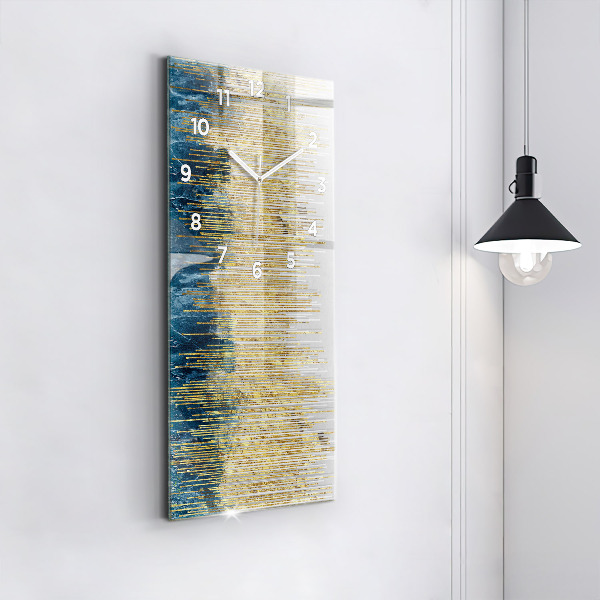 Ceas vertical de perete din sticlă Model decorativ și auriu