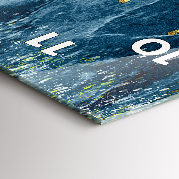 Ceas vertical de perete din sticlă Model decorativ și auriu