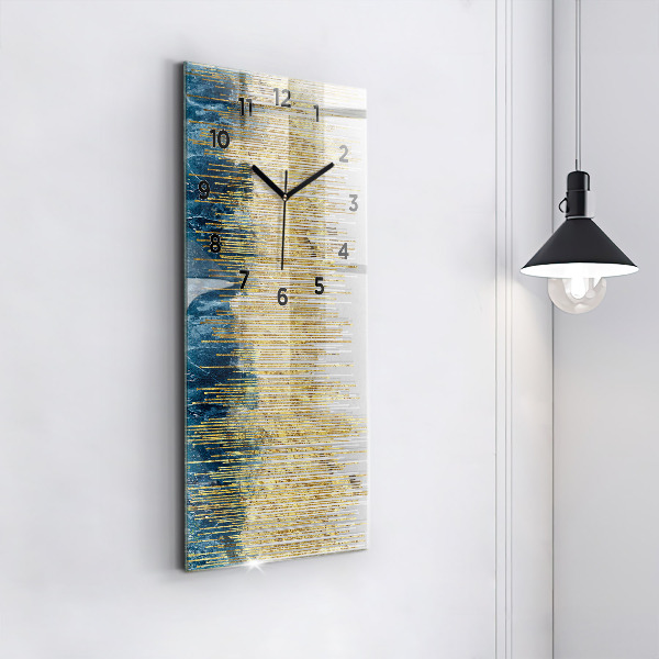 Ceas vertical de perete din sticlă Model decorativ și auriu