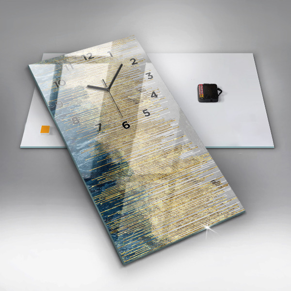 Ceas vertical de perete din sticlă Model decorativ și auriu