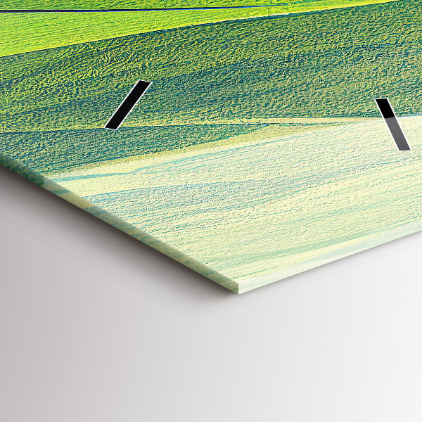 Ceas vertical de perete din sticlă Câmpuri verzi abstracte