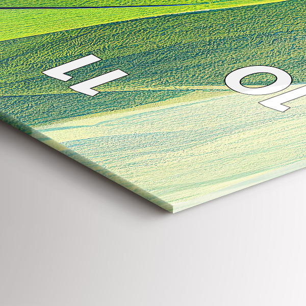 Ceas vertical de perete din sticlă Câmpuri verzi abstracte