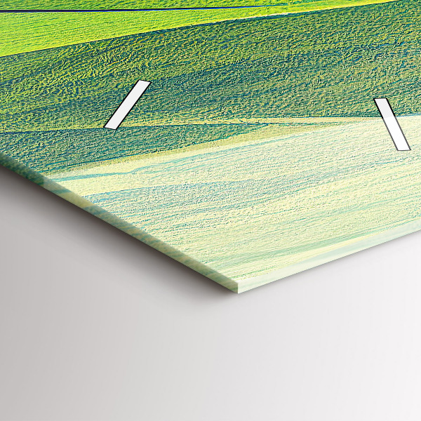 Ceas vertical de perete din sticlă Câmpuri verzi abstracte