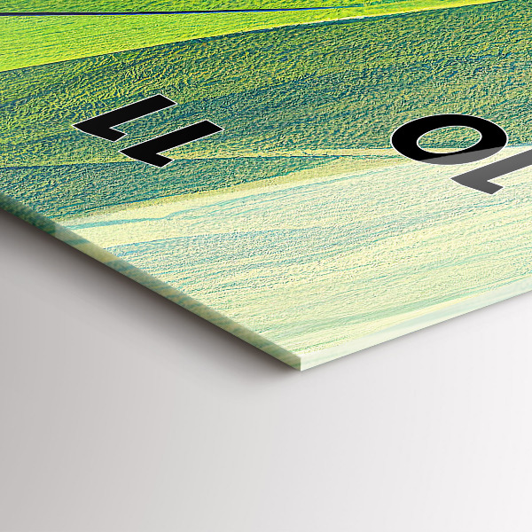 Ceas vertical de perete din sticlă Câmpuri verzi abstracte