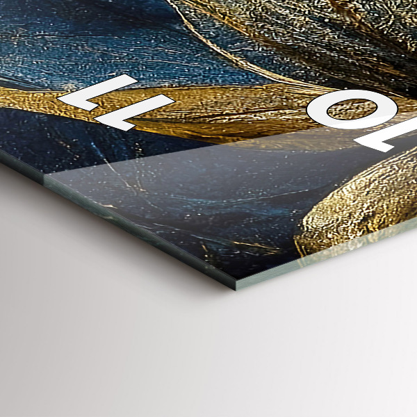 Ceas vertical de perete din sticlă Flori decorative