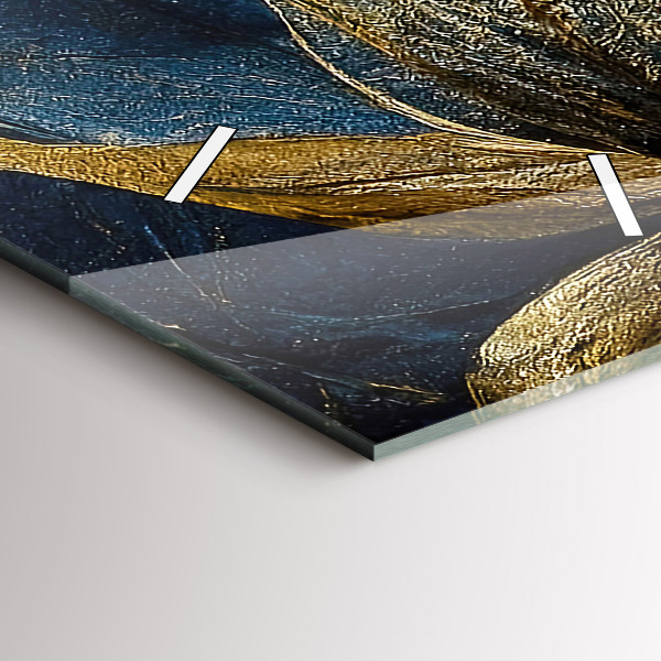 Ceas vertical de perete din sticlă Flori decorative