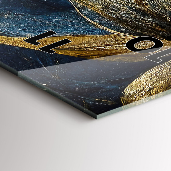 Ceas vertical de perete din sticlă Flori decorative