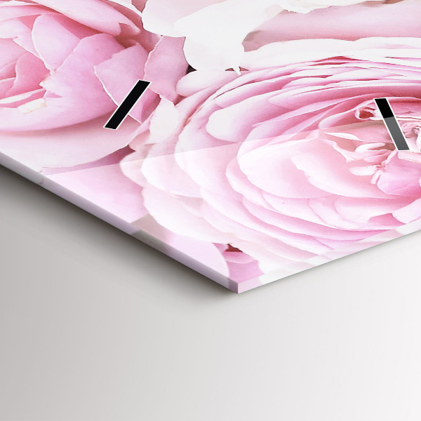 Ceas vertical de perete din sticlă Flori decorative