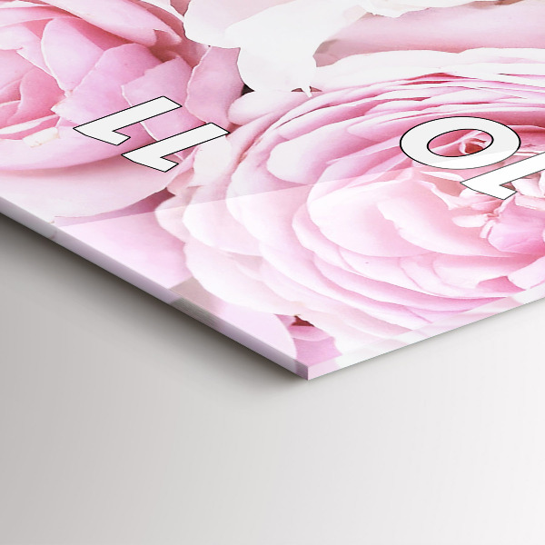 Ceas vertical de perete din sticlă Flori decorative