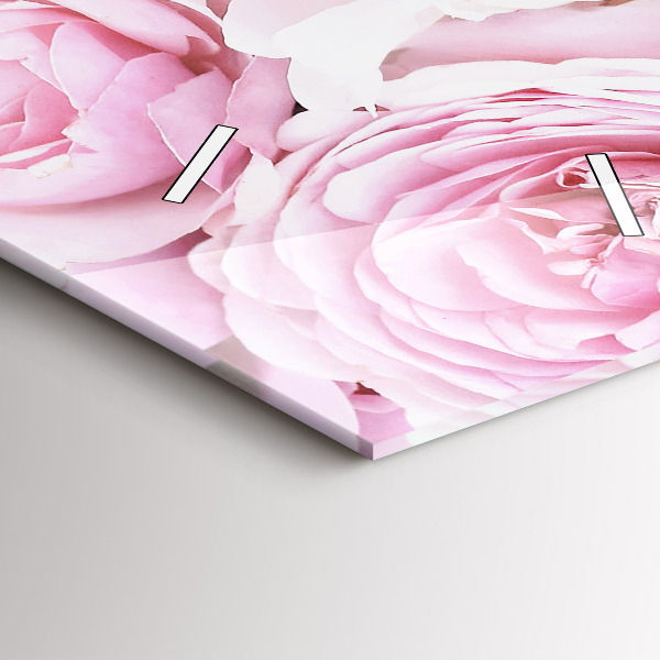 Ceas vertical de perete din sticlă Flori decorative