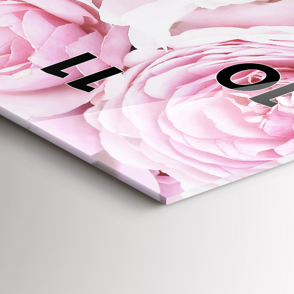 Ceas vertical de perete din sticlă Flori decorative