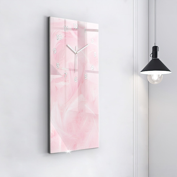 Ceas vertical de perete din sticlă Pene – abstracție