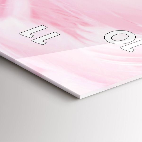 Ceas vertical de perete din sticlă Pene – abstracție