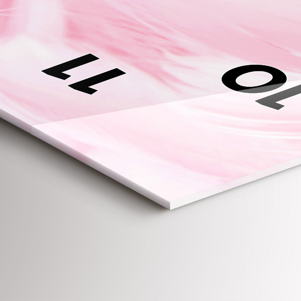 Ceas vertical de perete din sticlă Pene – abstracție