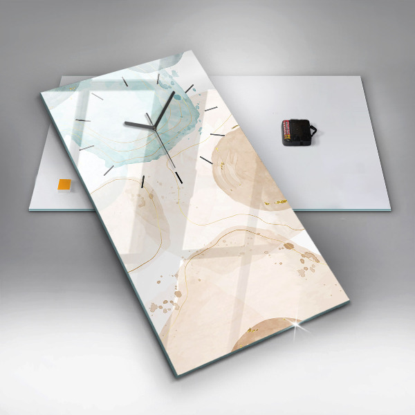 Ceas vertical de perete din sticlă Pete de acuarelă